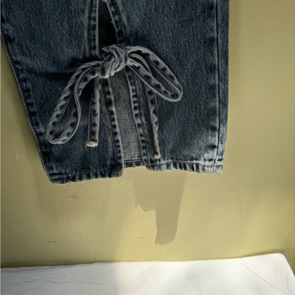 Hidden NEW Tracey High Rise Straight Leg Tie Ankle Slits Zip Jeans Wide 31 Waist - Picture 7 of 16